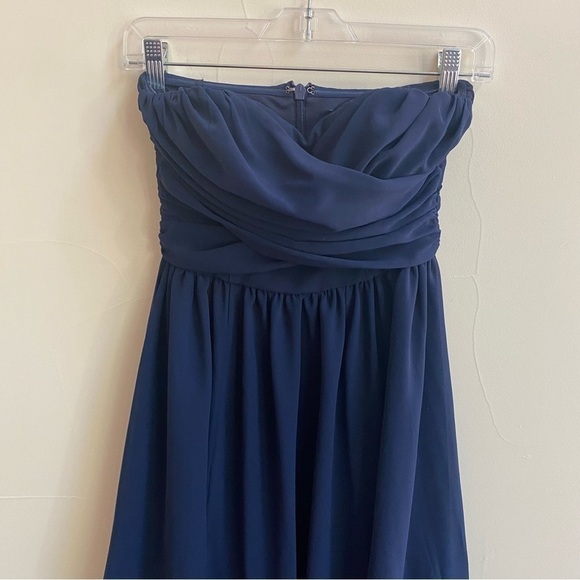 Lulus Moonlight Serenade Navy Blue Strapless Women XS Maxi Dress Formal Wedding - Picture 7 of 15